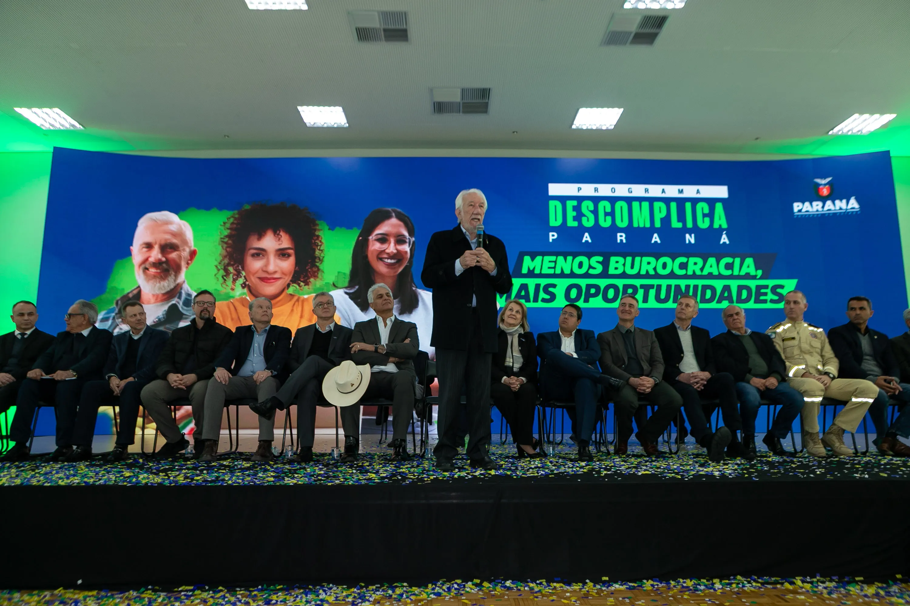 Curitiba, 14 de julho de 2025 - O governador em exercício Darci Piana durante anúncio da Junta Comercial e o Decreto de Baixo Risco.