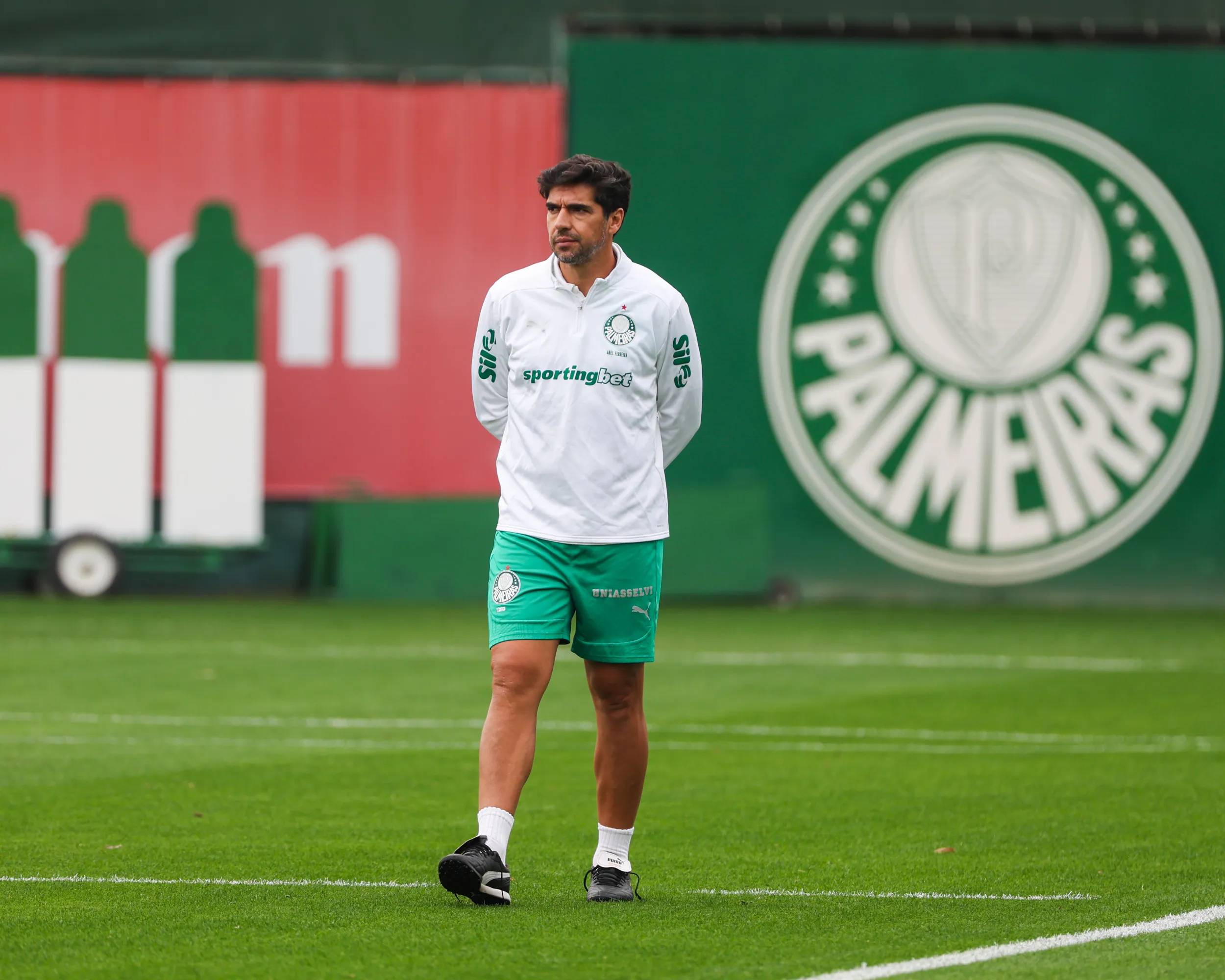 Os atletas da SE Palmeiras, durante treinamento na Academia de Futebol, em São Paulo-SP. (Foto: Fabio Menotti/Palmeiras/by Canon)