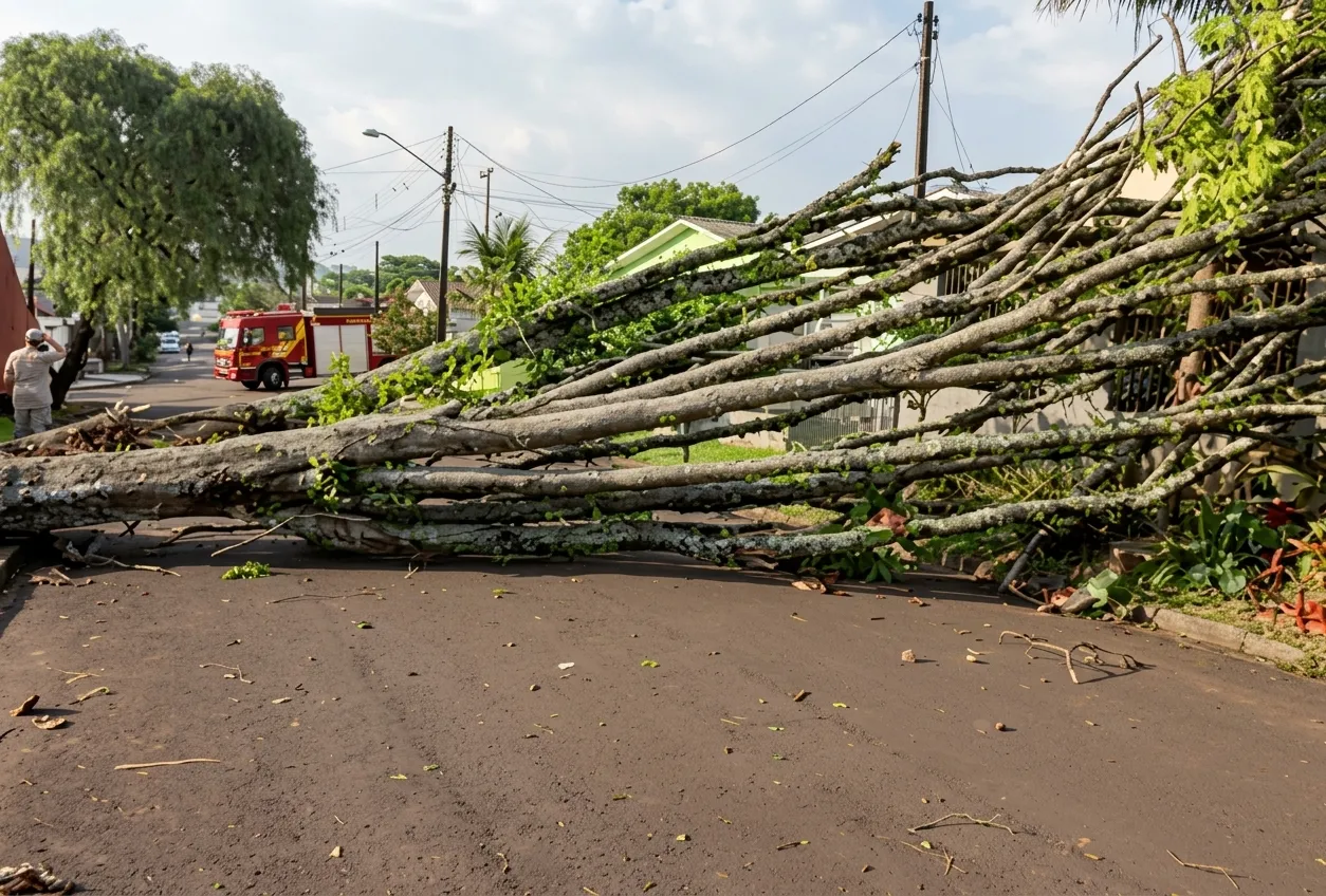 70 árvores caíram após temporal em Apucarana