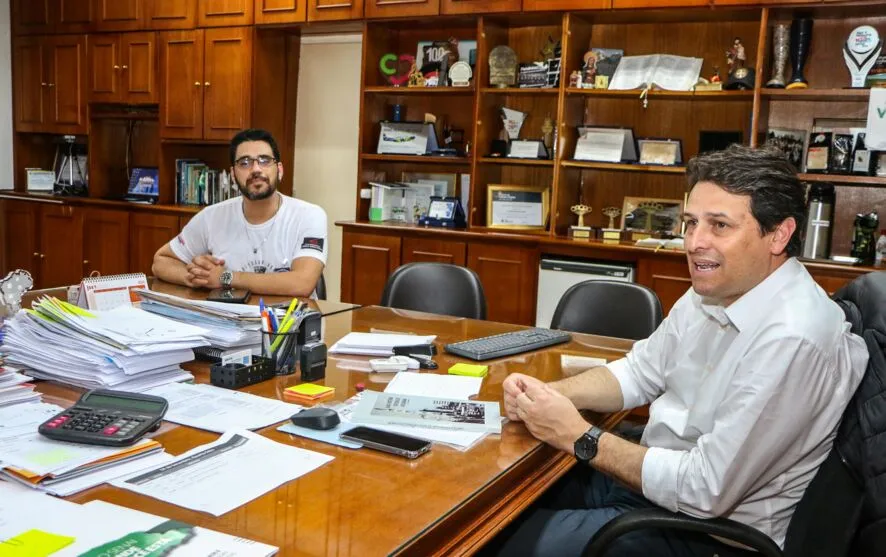 Professor Guilherme Bomba e prefeito Junior da Femac