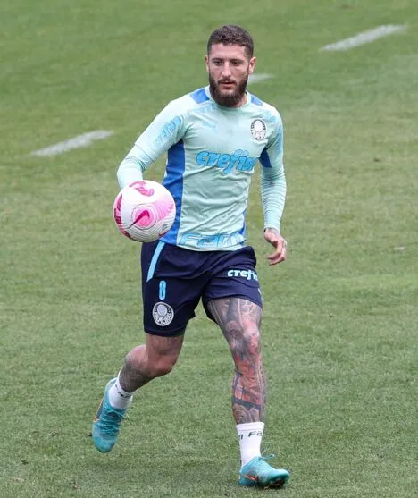O jogador Zé Rafael, da SE Palmeiras, durante treinamento, na Academia de Futebol. (Foto: Cesar Greco)