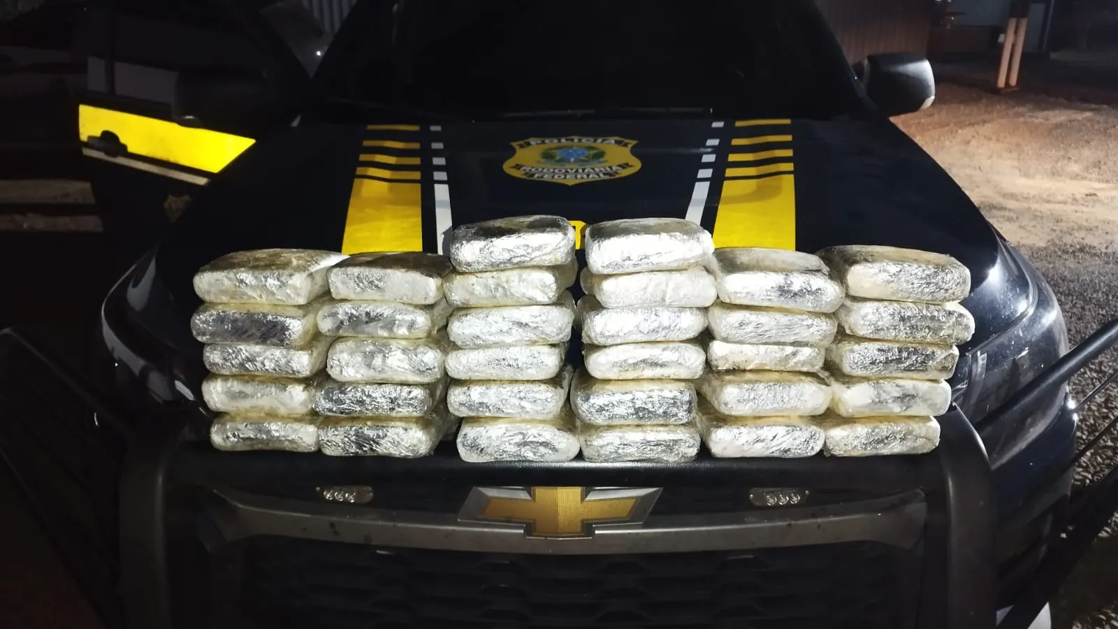 Droga pesou um total de 31,980 quilos