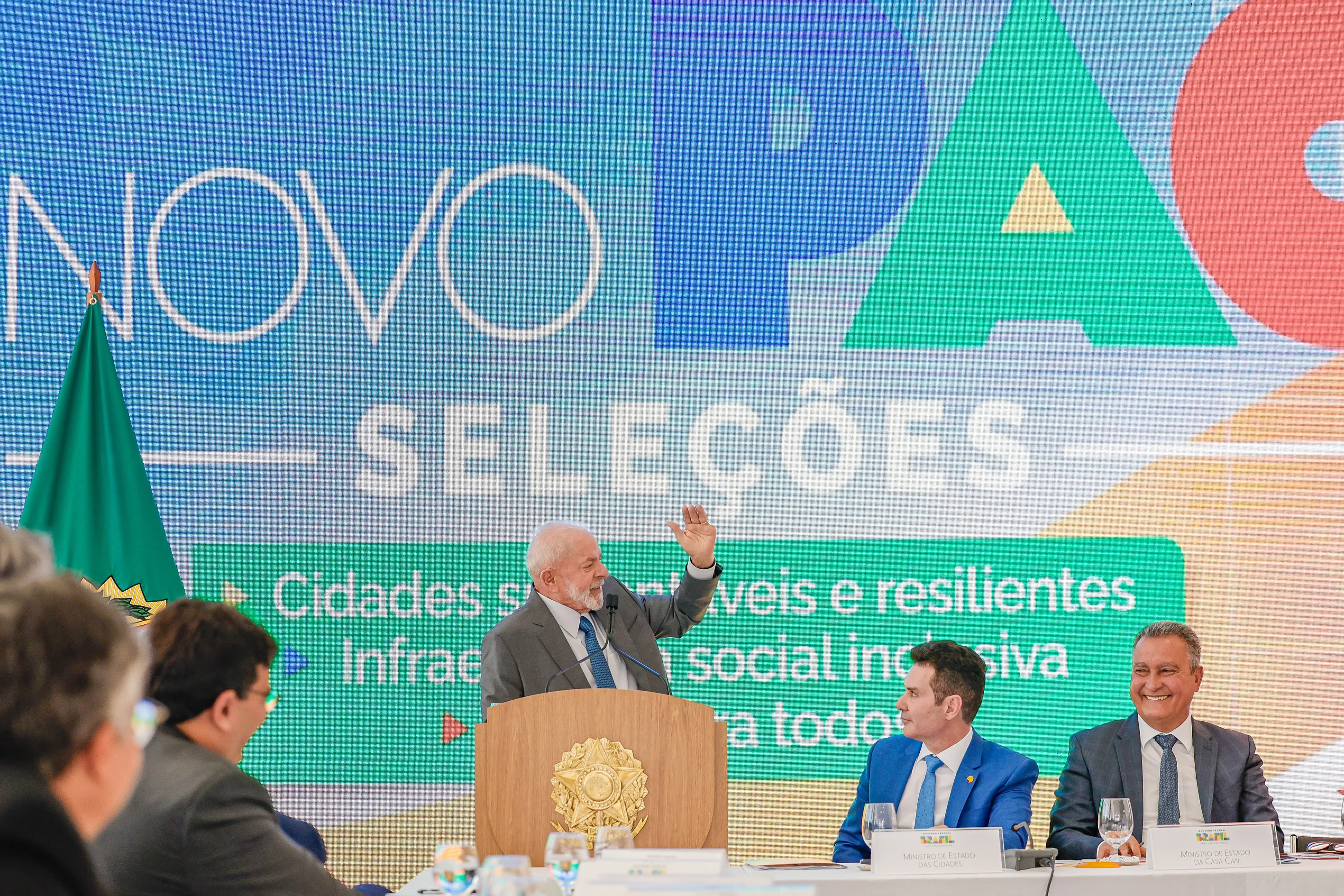 Brasília (DF) 26.07.2024 - Presidente da República, Luiz Inácio Lula da Silva, durante cerimônia de Divulgação dos Resultados do Novo PAC Seleções para as modalidades Mobilidade Grandes e Médias Cidades e Drenagem.
Palácio do Planalto. Foto: Ricardo Stuckert/PR