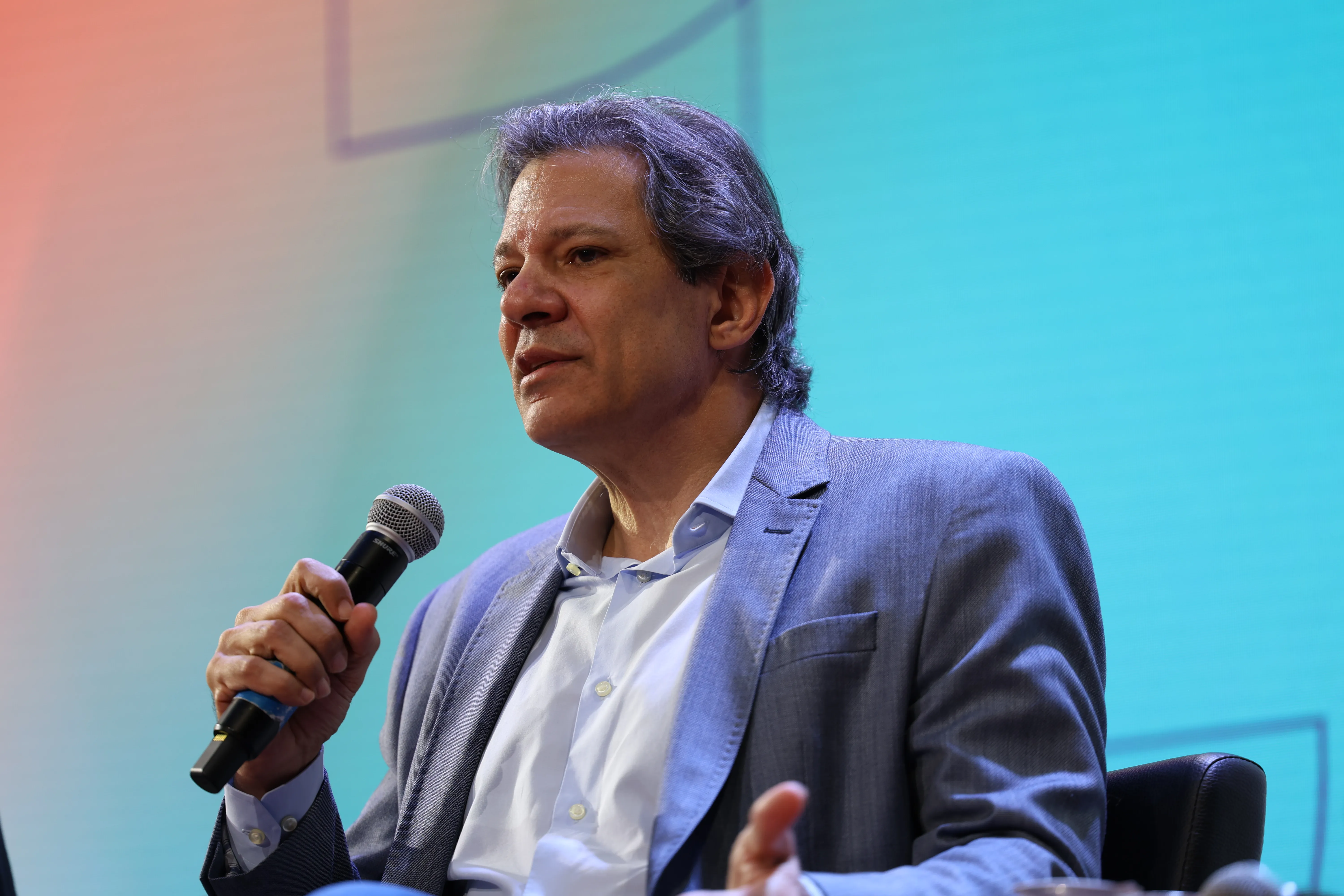 São Paulo (SP), 12/07/2024 - O ministro da Fazenda, Fernando Haddad, participa do 19º Congresso Internacional de Jornalismo Investigativo na Escola Superior de Propaganda e Marketing -ESPM. Foto: Rovena Rosa/Agência Brasil