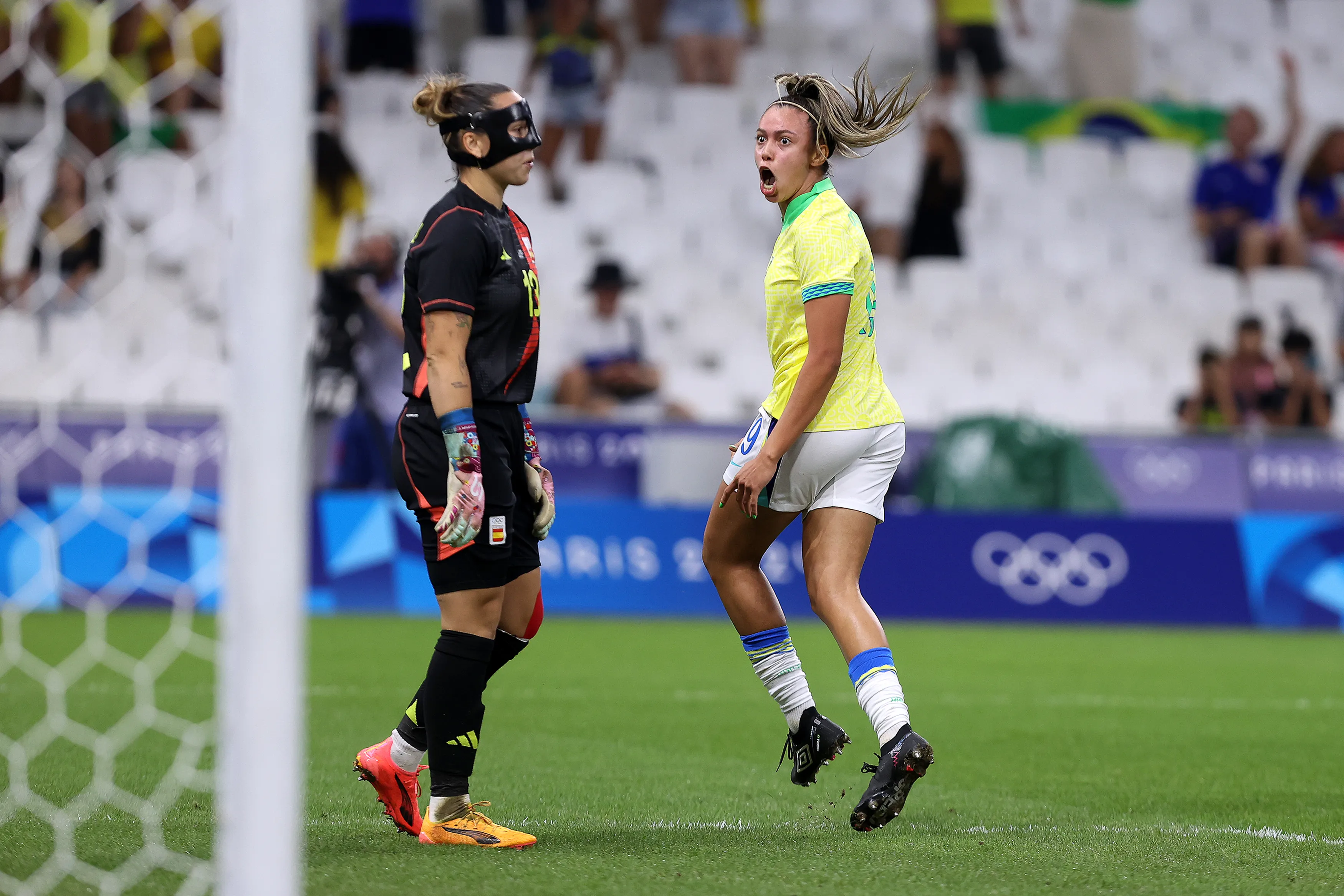 2024.08.06- Jogos Olímpicos Paris 2024 - Futebol feminino - Partida semifinal entre Brasil e Espanha. Na imagem a atleta Priscila. - Foto: Gaspar Nóbrega/COB.