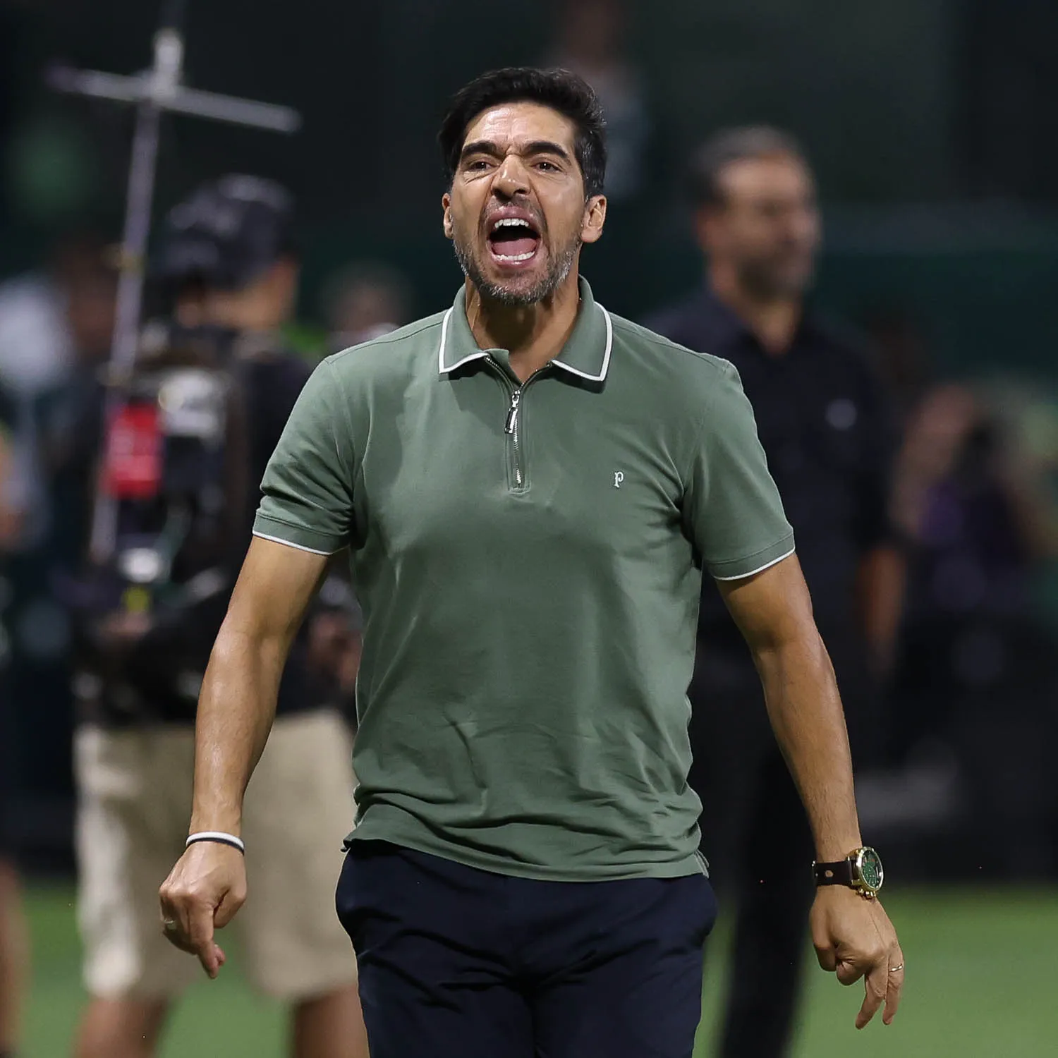 O técnico Abel Ferreira, da SE Palmeiras, em jogo contra a equipe do Botafogo FR, durante partida válida pela trigésima sexta rodada, do Campeonato Brasileiro, Série A, na arena Allianz Parque. (Foto: Cesar Greco/Palmeiras/by Canon)