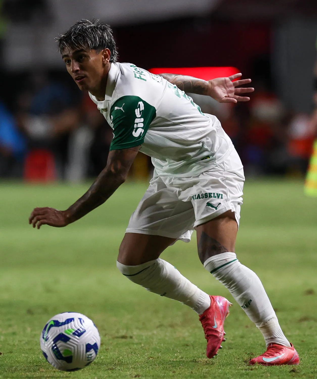 O jogador Facundo Torres, da SE Palmeiras, em jogo contra a equipe do Sport CR, durante partida válida pela segunda rodada, do Campeonato Brasileiro, Série A, no Estádio Ilha do Retiro. (Foto: Cesar Greco/Palmeiras/by Canon)