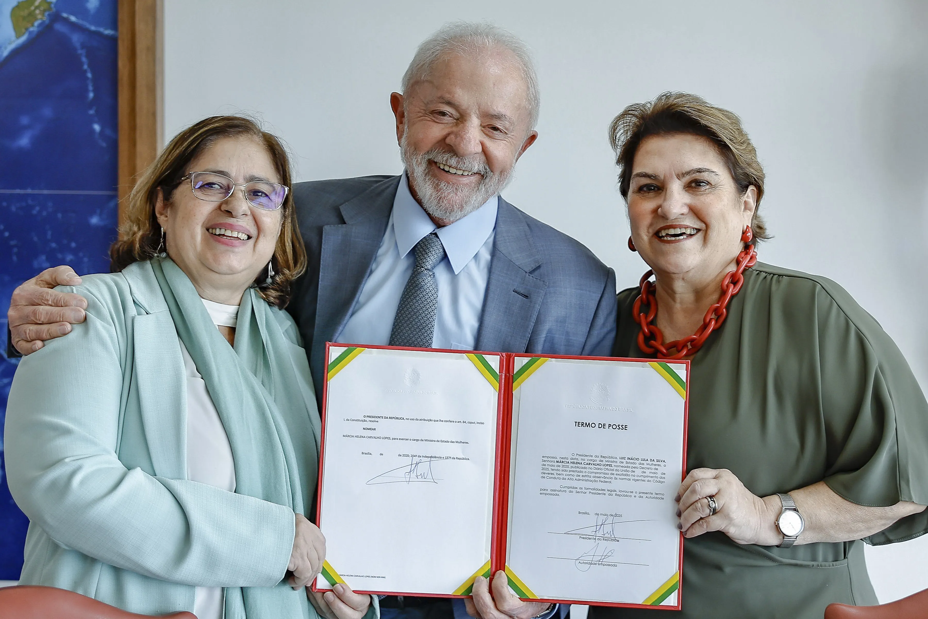 Brasília (DF), 05/05/2025 - Presidente da República, Luiz Inácio Lula da Silva, durante nomeação e posse de Márcia Helena Carvalho Lopes como Ministra de Estado das Mulheres, realizado no Palácio do Planalto. Foto: Ricardo Stuckert/PR
