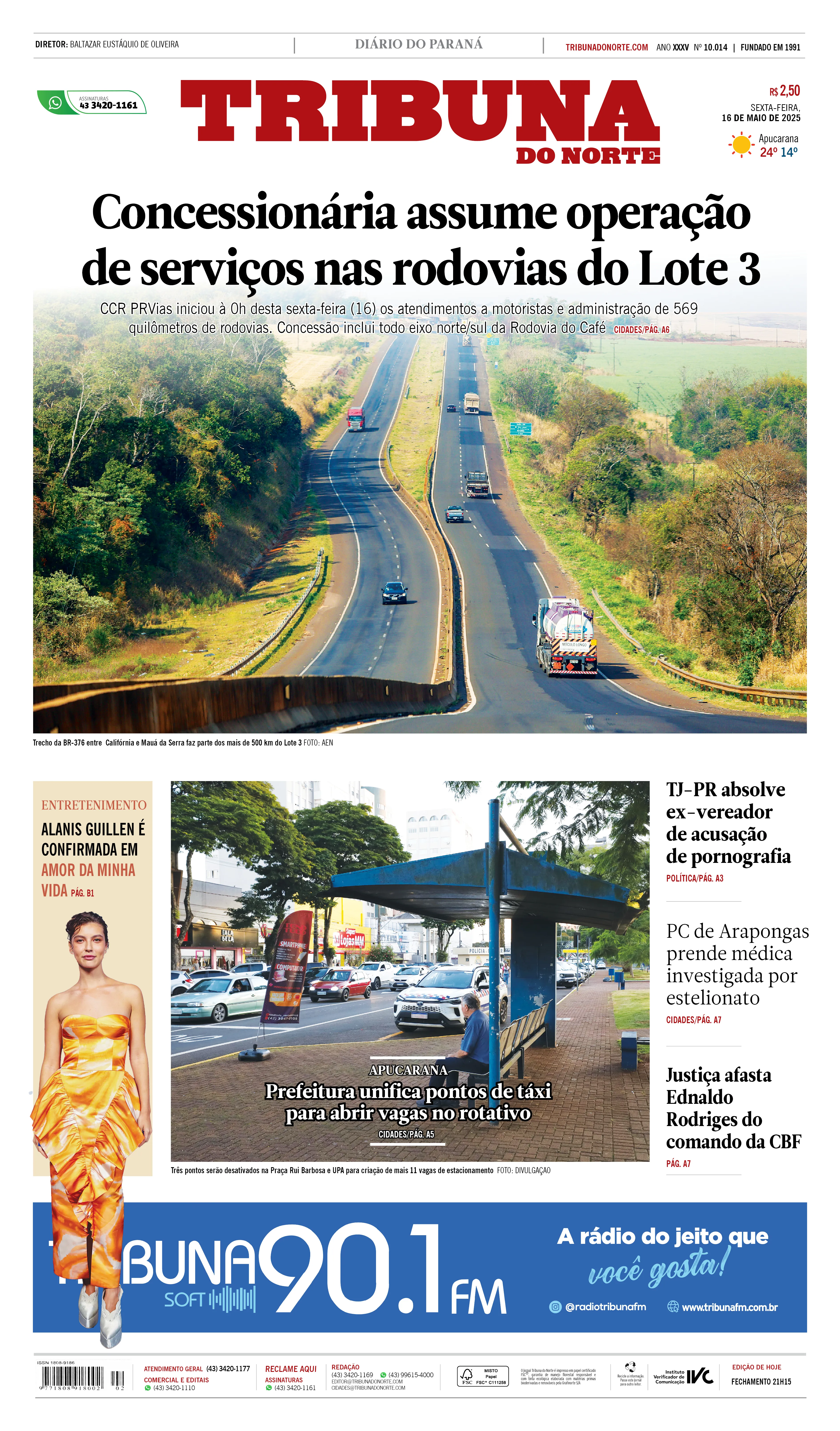 Imagem descritiva da notícia Edição do dia 16 de maio de  2025