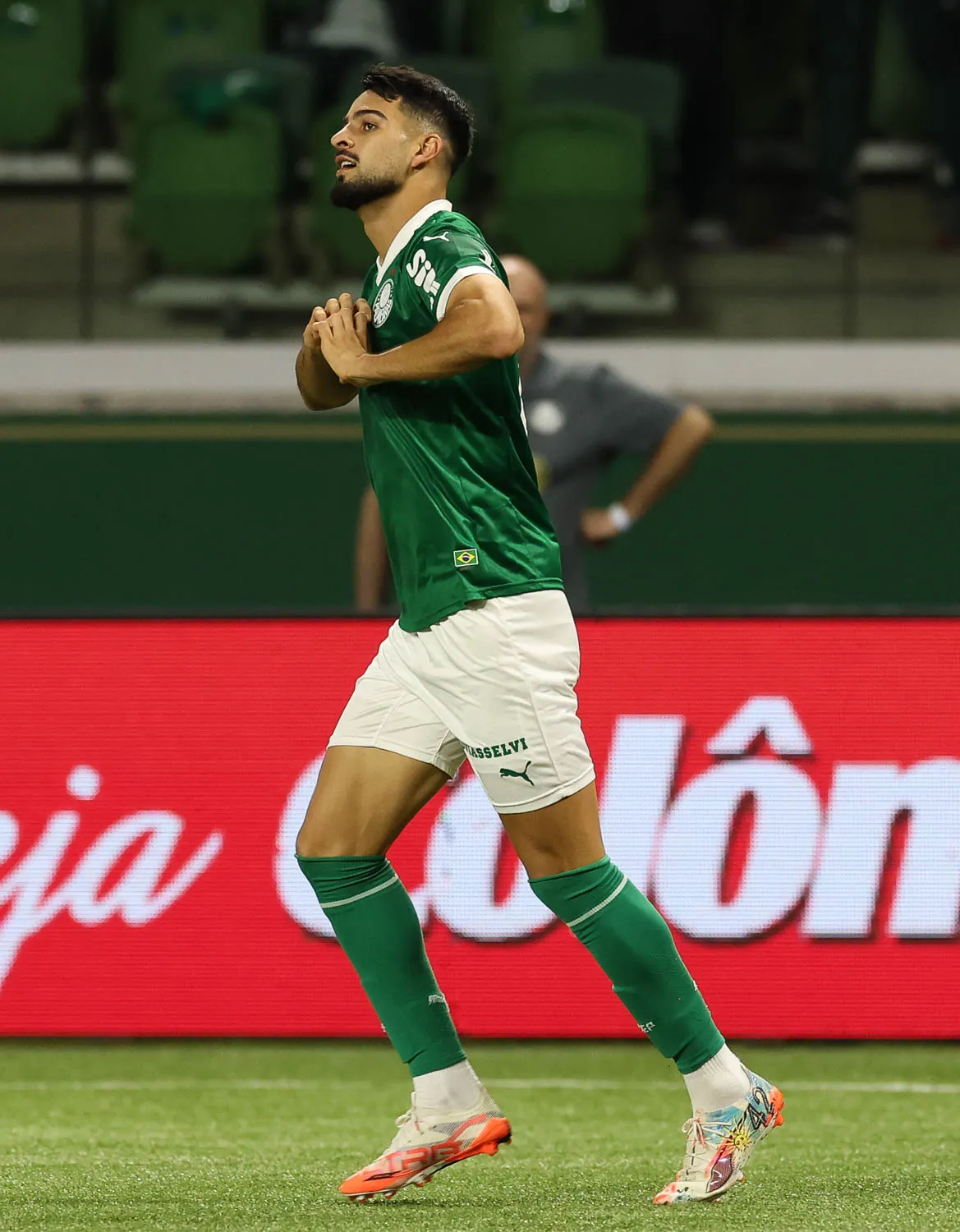 O jogador Flaco López, da SE Palmeiras, comemora seu gol contra a equipe do Ceará SC, durante partida válida terceira fase, da Copa do Brasil, na arena Allianz Parque. (Foto: Cesar Greco/Palmeiras/by Canon)