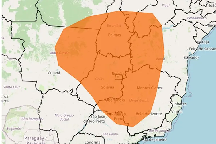 Imagem descritiva da notícia Inmet emite alertas vermelho e laranja para baixa umidade do ar