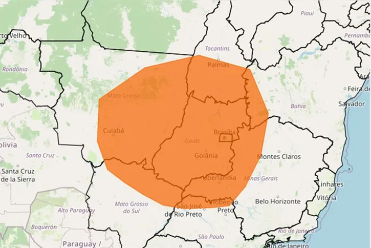 Imagem ilustrativa da imagem Inmet emite alerta vermelho para baixa umidade do ar em 5 estados e DF