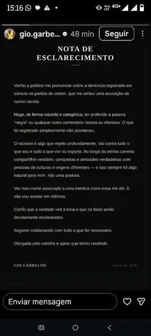 Imagem ilustrativa da imagem Futebol: Gio Garbelini é acusada de ofensa racista em jogo na Espanha