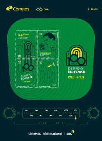 Imagem ilustrativa da imagem EBC e Correios lançam selo no centenário do rádio no Brasil