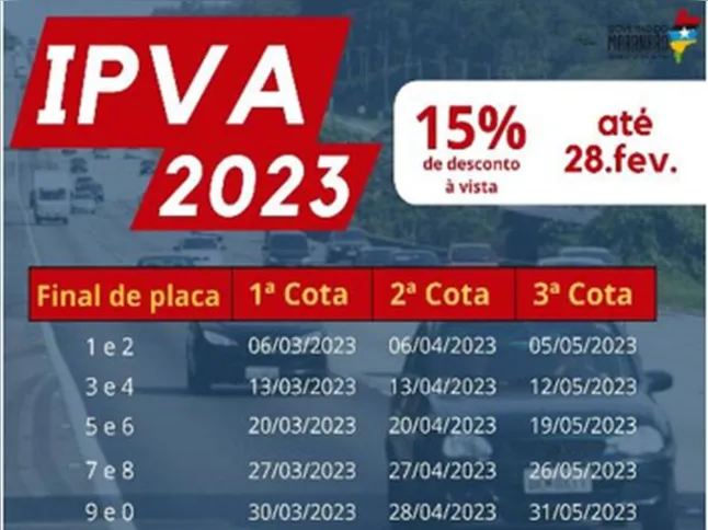 Imagem ilustrativa da imagem IPVA: veja o calendário de pagamento no Maranhão