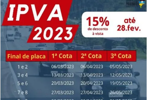 Imagem descritiva da notícia IPVA: veja o calendário de pagamento no Maranhão