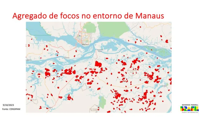 Imagem ilustrativa da imagem Amazonas têm 1.664 focos de fogo e Ibama manda reforço de brigadistas