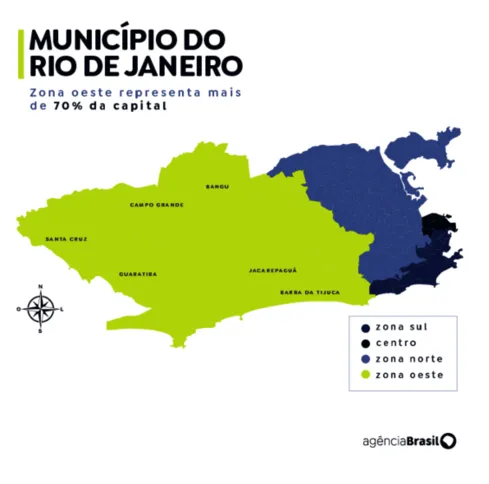 Imagem ilustrativa da imagem Imensa e desigual, zona oeste é 70% do Rio e tem 41% da população