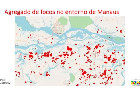 Imagem descritiva da notícia Amazonas têm 1.664 focos de fogo e Ibama manda reforço de brigadistas