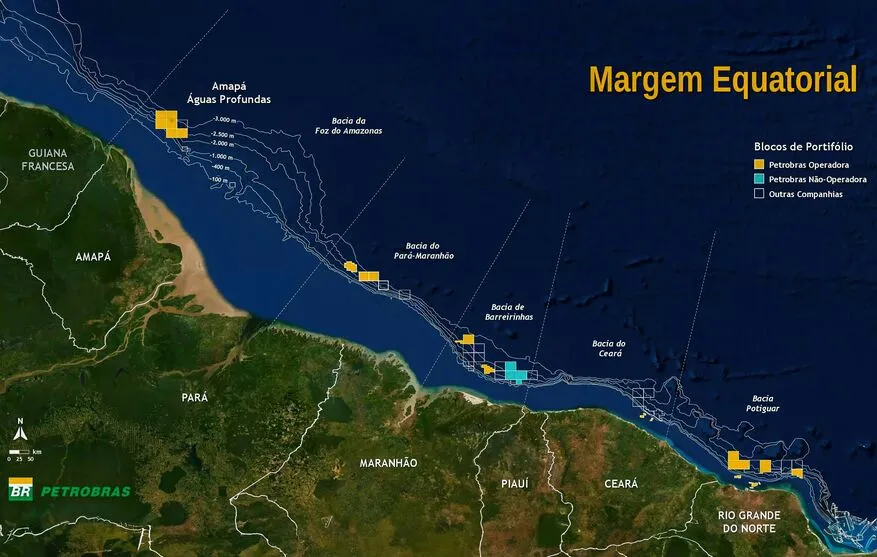 Imagem descritiva da notícia Petrobras dá novo passo em busca de óleo e gás na Margem Equatorial