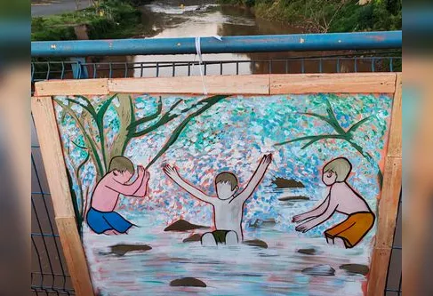 Imagem descritiva da notícia Intervenção artística chama atenção para o Rio Paraopeba
