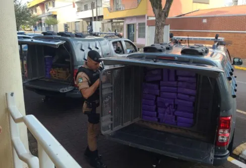 Imagem descritiva da notícia PM apreende quase 1 tonelada de maconha em Apucarana