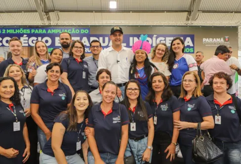 Imagem descritiva da notícia Ratinho Jr inaugura ampliação do maior colégio indígena do Paraná