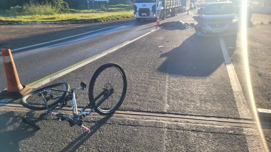 Imagem descritiva da notícia Ciclista a caminho do trabalho morre atropelado na BR-369