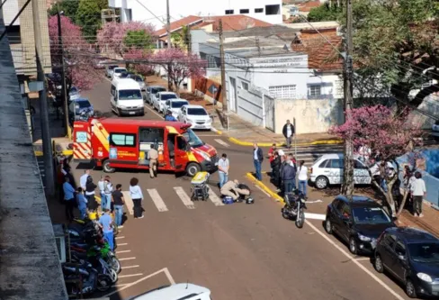 Imagem descritiva da notícia Motoqueiro fica ferido em acidente na ‘Erasto Gaertner’