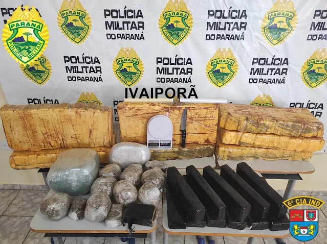 Imagem descritiva da notícia PM localiza 96 kg de 
maconha em Ivaiporã