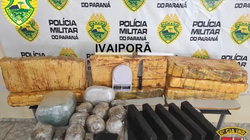 Imagem descritiva da notícia PM localiza 96 kg de 
maconha em Ivaiporã