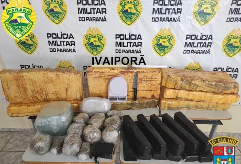 Imagem descritiva da notícia PM localiza 96 kg de 
maconha em Ivaiporã