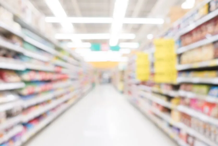 Abstract blur shopping mall and supermarket interior for background