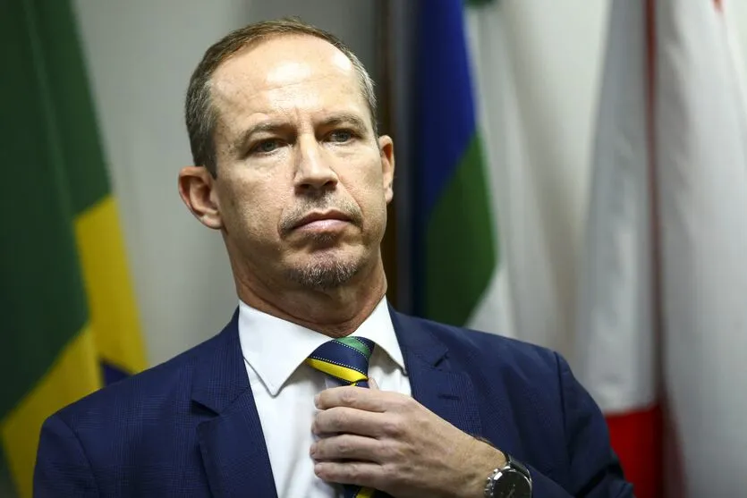 O interventor federal, Ricardo Cappelli, durante entrevista coletiva para detalhar o plano de segurança para manifestações previstas do Distrito Federal.
