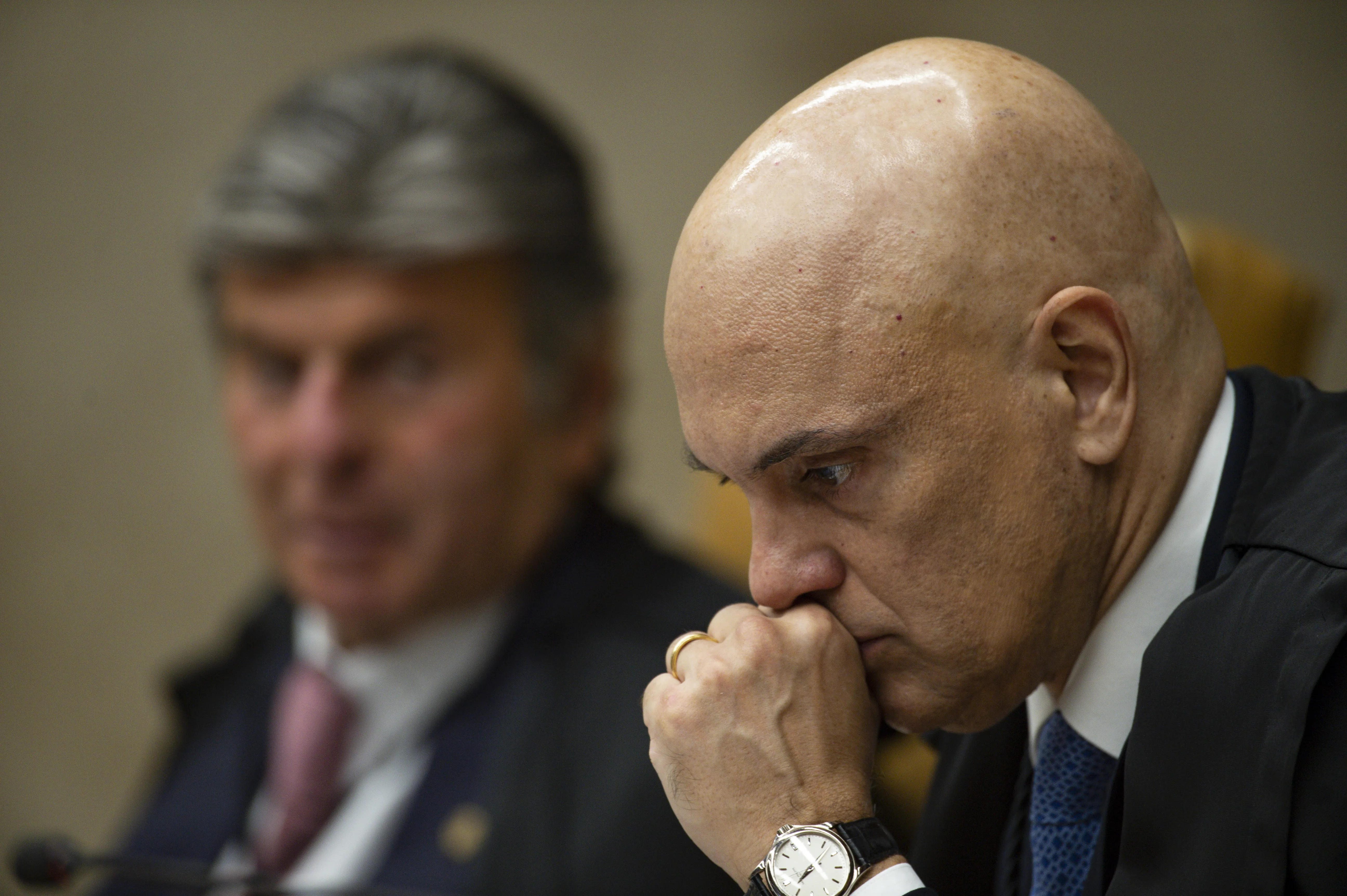 Brasília (DF), 19/12/2023 - Os ministros do STF, Luiz Fux e Alexandre de Moraes, durante sessão de encerramento do Ano Judiciário. Foto: Marcelo Camargo/Agência Brasil