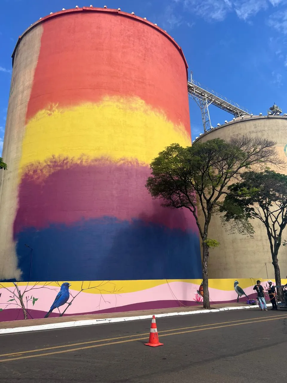 Imagem descritiva da notícia Grafite gigante vai colorir silos  da Caramuru em Apucarana