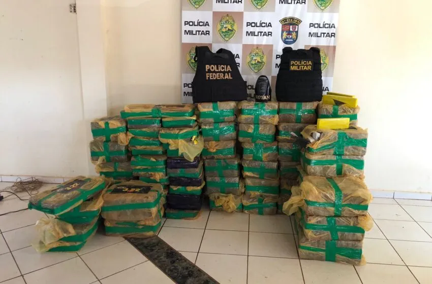 Imagem descritiva da notícia PM apreende 
1 tonelada de maconha na PR-272