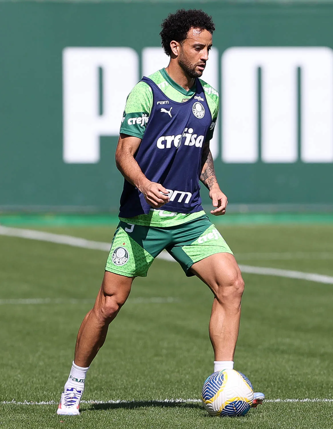 O jogador Felipe Anderson, da SE Palmeiras, durante treinamento, na Academia de Futebol. (Foto: Cesar Greco/Palmeiras/by Canon)