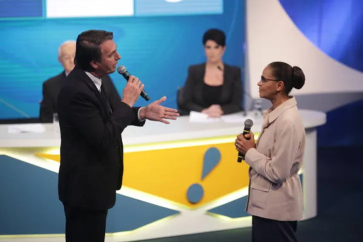 Imagem ilustrativa da imagem Bolsonaro e Marina deixam debate tenso na Rede TV