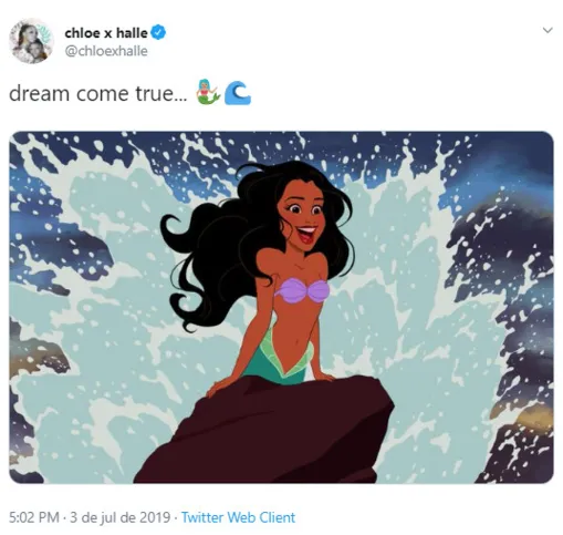 Imagem ilustrativa da imagem Disney escala Halle Bailey para viver a Ariel em ‘A Pequena Sereia’