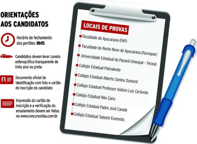 Imagem ilustrativa da imagem Concurso da Educação reúne 6,5 mil candidatos amanhã em Apucarana